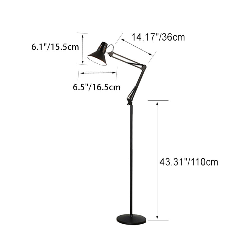 Moderne Scandinavische Intrekbare Draaibare Ronde Ijzeren Staande Lamp Met 1 Lamp Voor De Slaapkamer