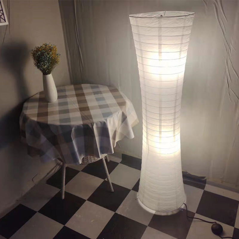 Hedendaagse Nordic Paper Column Cubic 2-Lichts Staande Vloerlamp Voor Slaapkamer