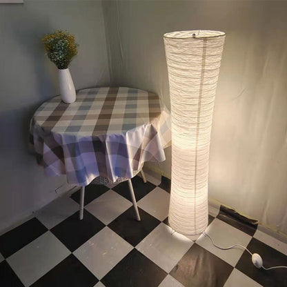 Hedendaagse Nordic Paper Column Cubic 2-Lichts Staande Vloerlamp Voor Slaapkamer