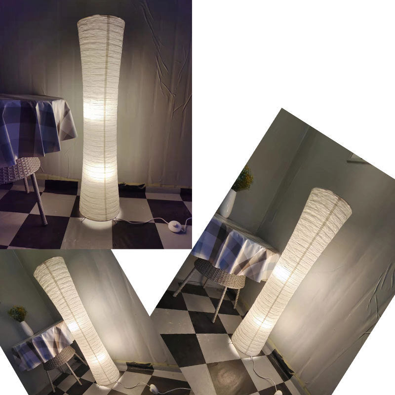 Hedendaagse Nordic Paper Column Cubic 2-Lichts Staande Vloerlamp Voor Slaapkamer