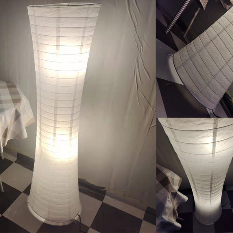 Hedendaagse Nordic Paper Column Cubic 2-Lichts Staande Vloerlamp Voor Slaapkamer