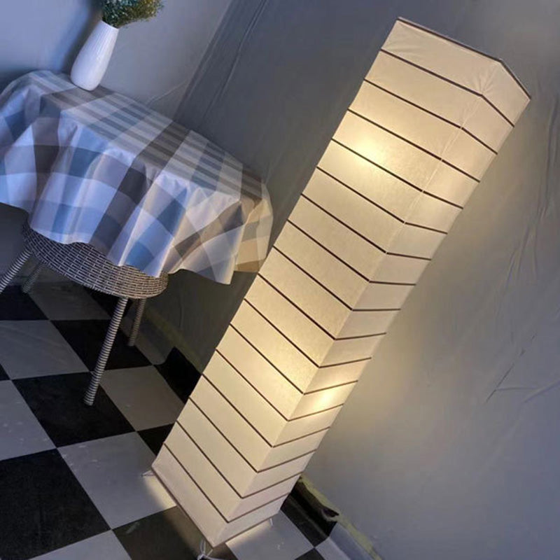 Hedendaagse Nordic Paper Column Cubic 2-Lichts Staande Vloerlamp Voor Slaapkamer