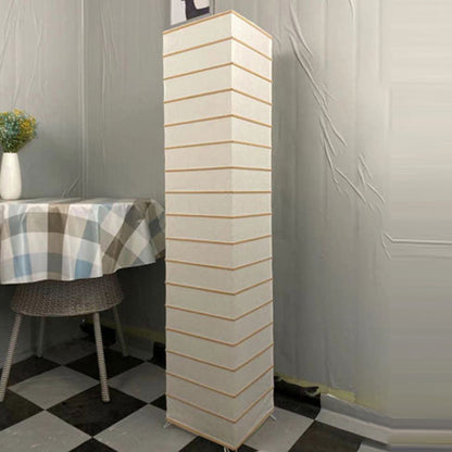 Hedendaagse Nordic Paper Column Cubic 2-Lichts Staande Vloerlamp Voor Slaapkamer