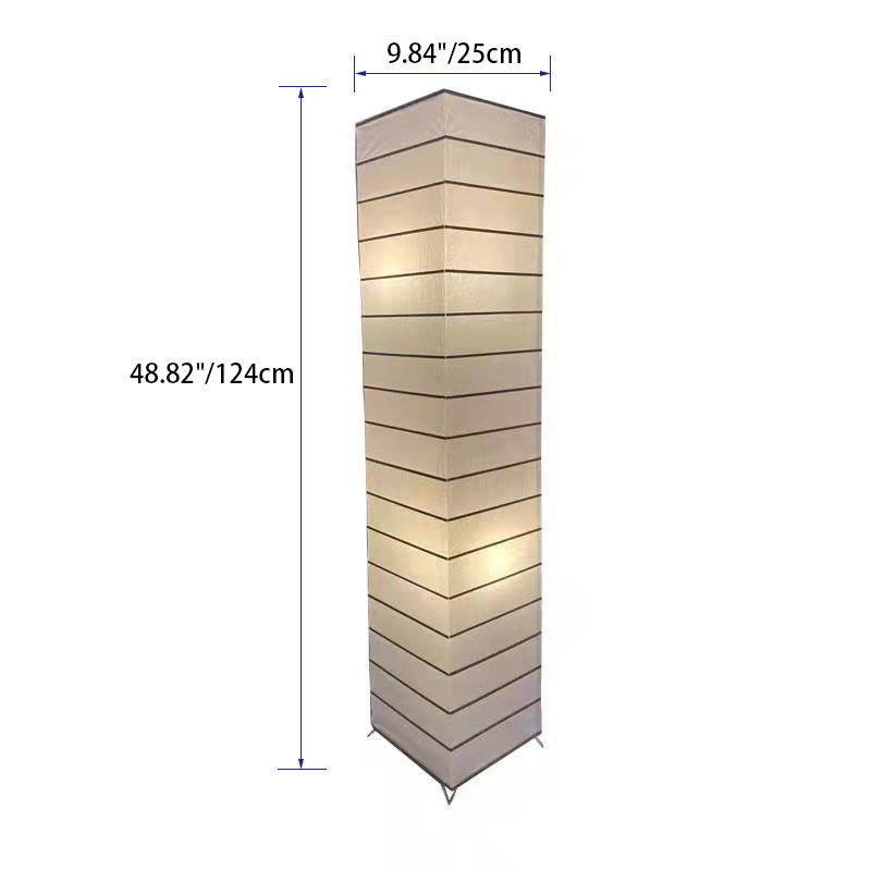 Hedendaagse Nordic Paper Column Cubic 2-Lichts Staande Vloerlamp Voor Slaapkamer