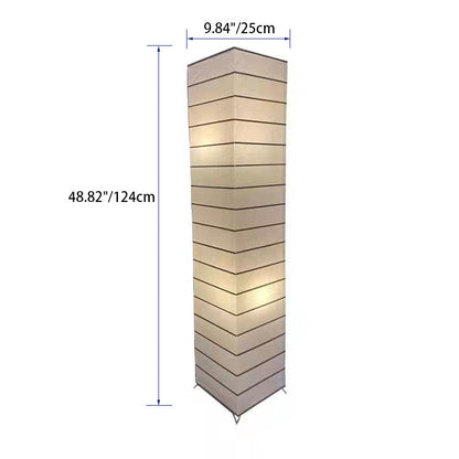 Hedendaagse Nordic Paper Column Cubic 2-Lichts Staande Vloerlamp Voor Slaapkamer