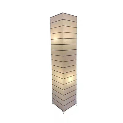 Hedendaagse Nordic Paper Column Cubic 2-Lichts Staande Vloerlamp Voor Slaapkamer