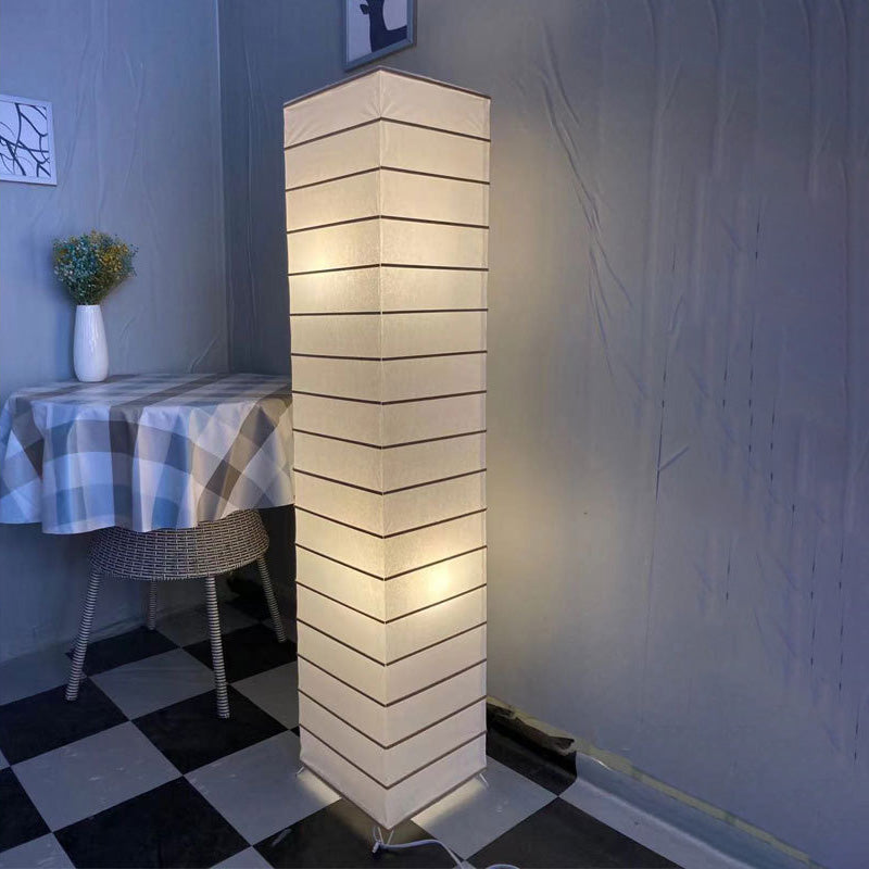 Hedendaagse Nordic Paper Column Cubic 2-Lichts Staande Vloerlamp Voor Slaapkamer