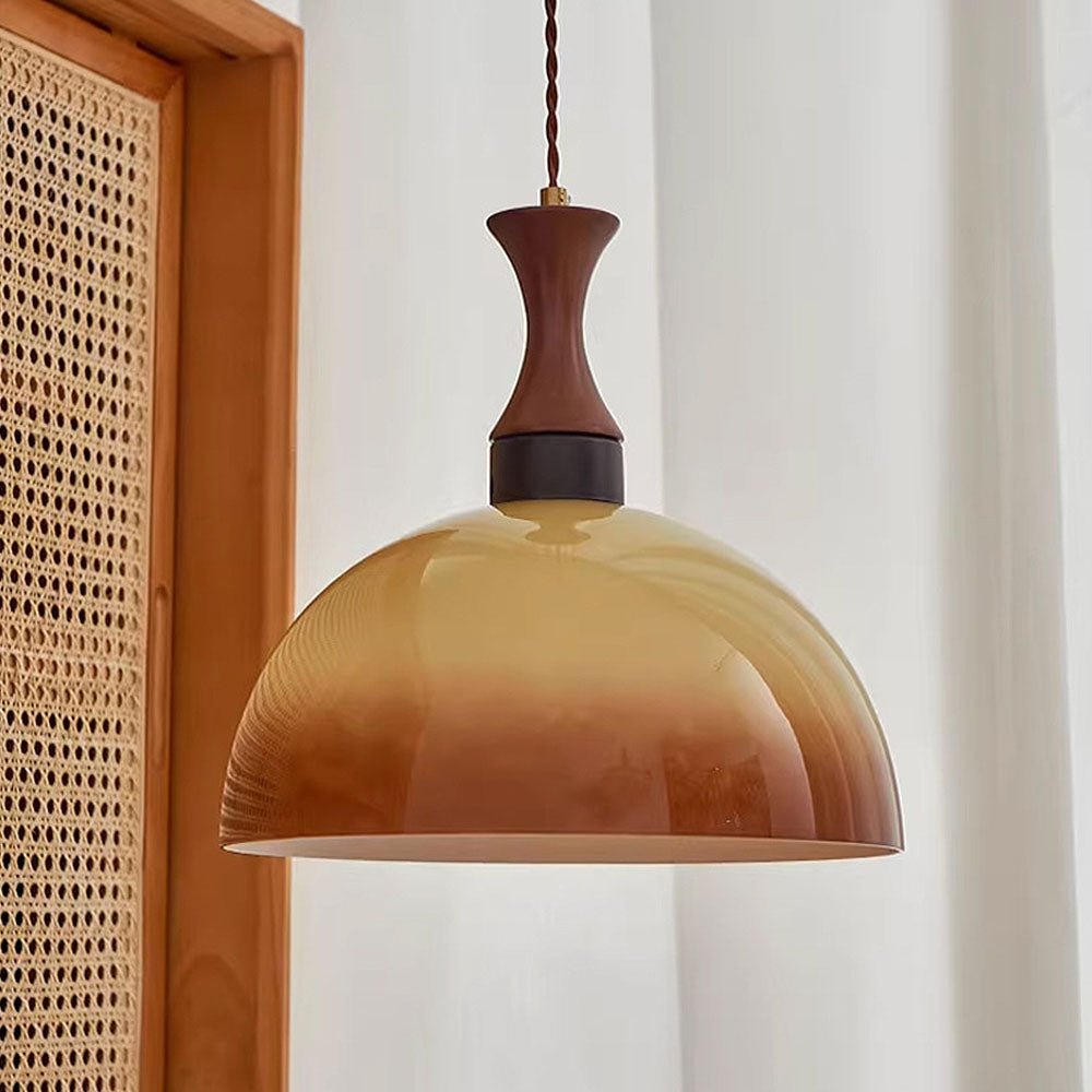 Retro Amber Glazen Boerderij Hanglamp