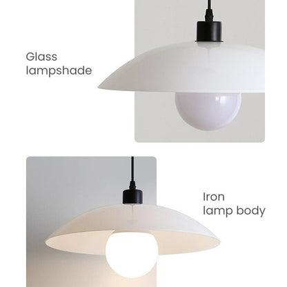 Minimalistische Hanglamp Van Wit Gelaagd Glas