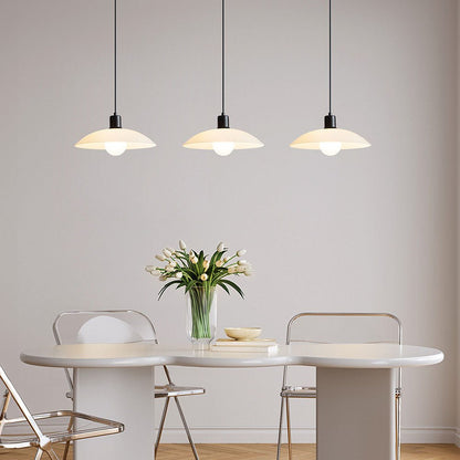 Minimalistische Hanglamp Van Wit Gelaagd Glas