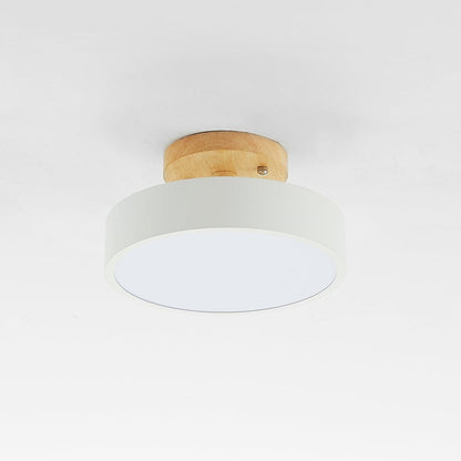 Moderne Led-plafondlamp Gemaakt Van Hout