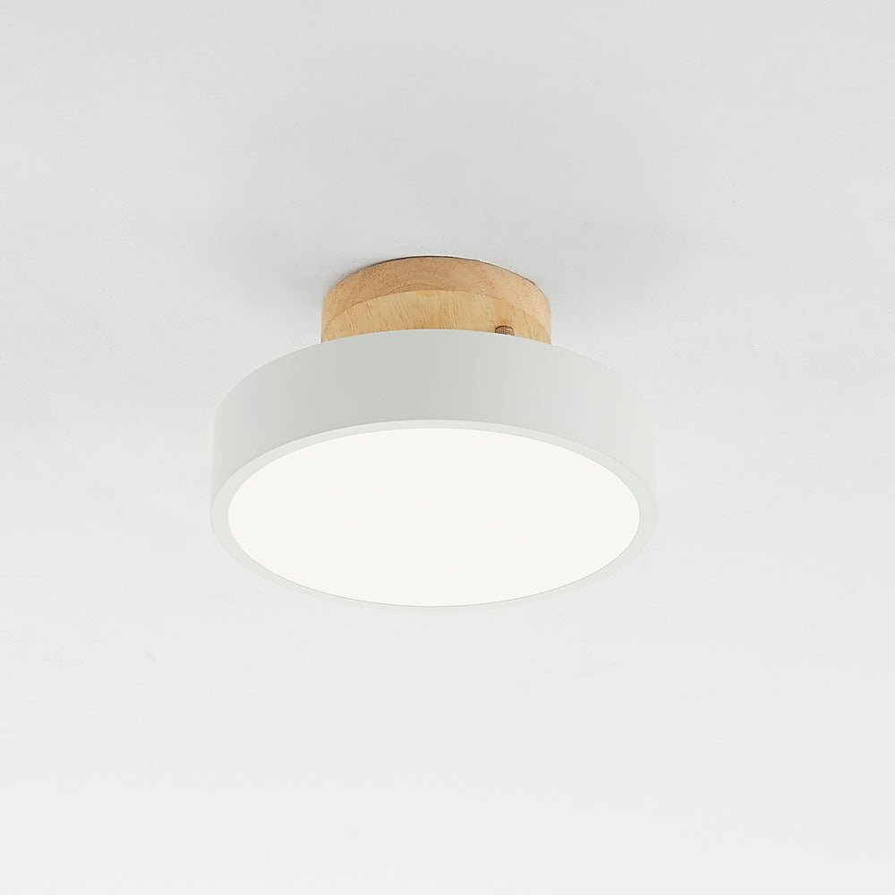 Moderne Led-plafondlamp Gemaakt Van Hout