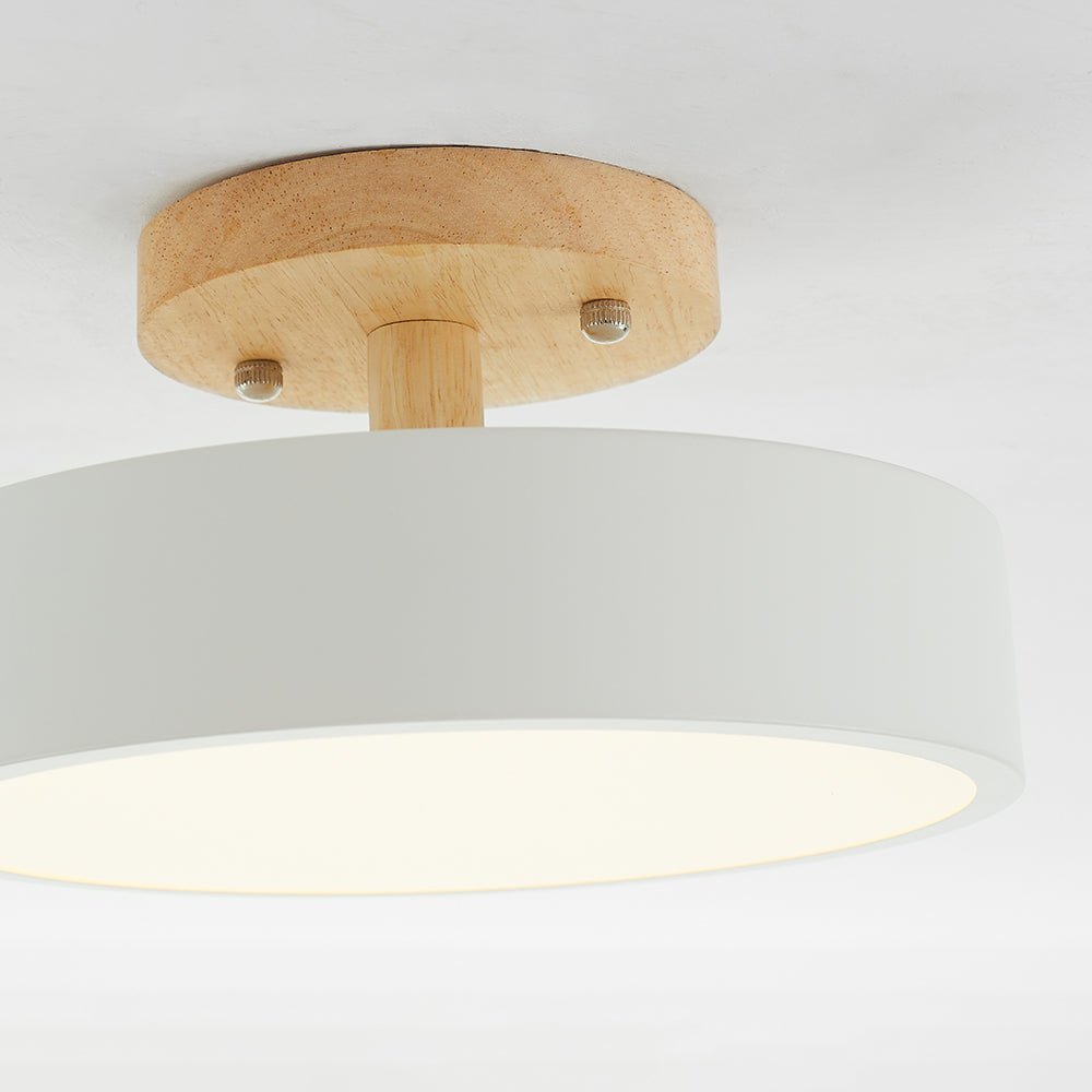 Moderne Led-plafondlamp Gemaakt Van Hout