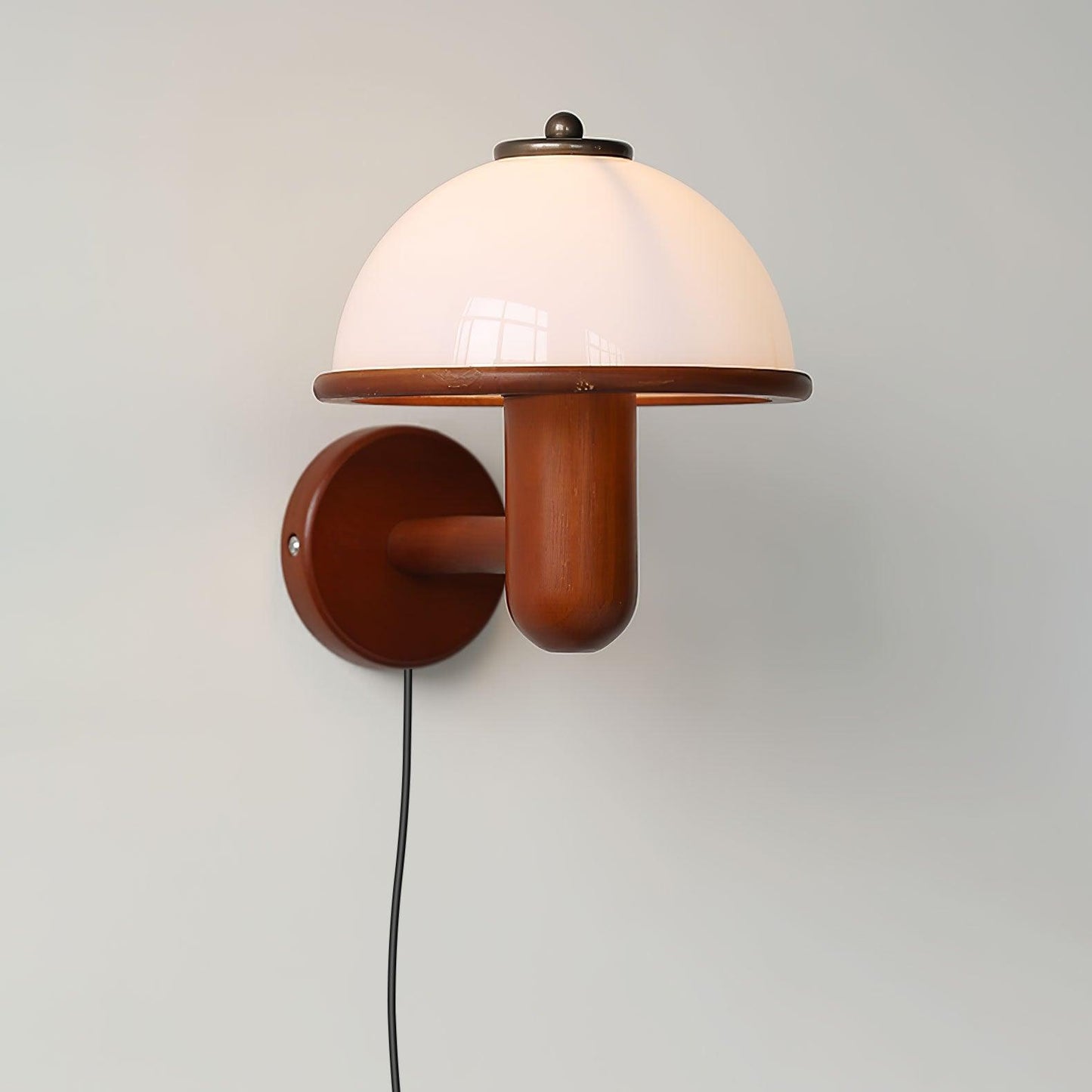 Paddestoel Houten Wandlamp