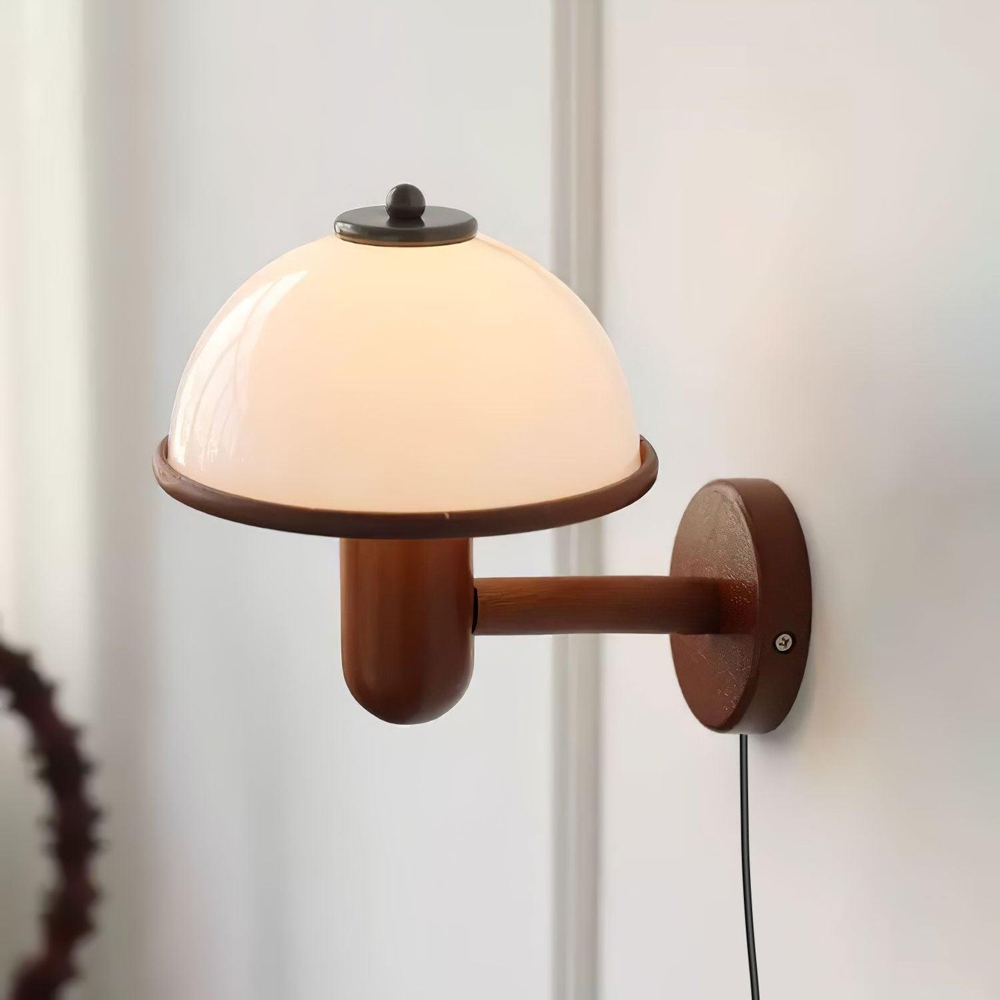 Paddestoel Houten Wandlamp