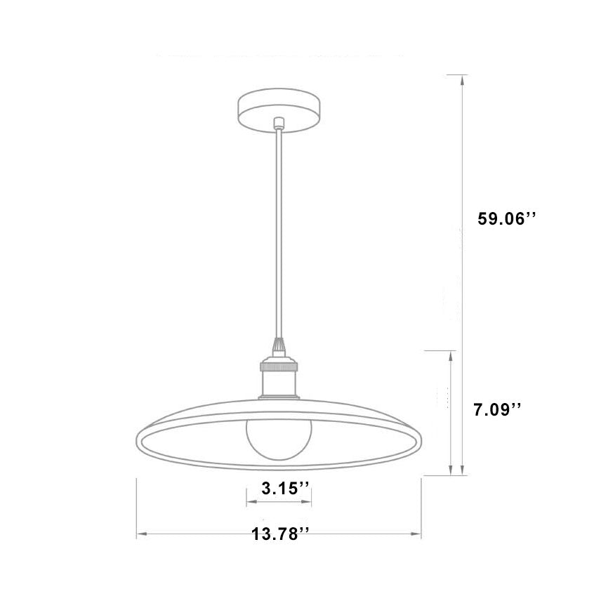 Minimalistische Houten Hanglamp Met Één Lamp In De Vorm Van Een Schotel