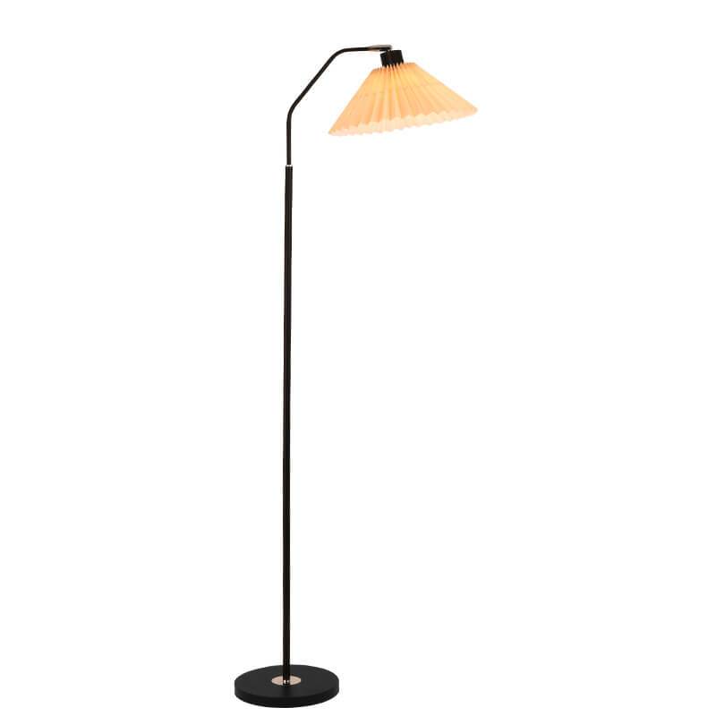 Minimalistische Stoffen Geplooide Kap 1-Lichts Staande Vloerlamp