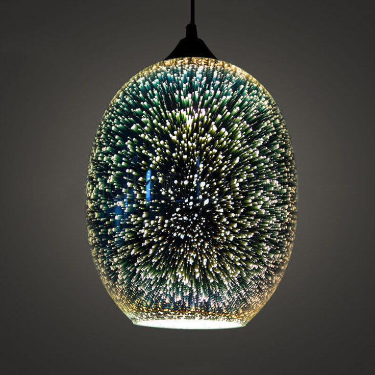 Moderne Creatieve 3D Vuurwerk Glazen Pot Hanglamp Met 1 Lichtpunt