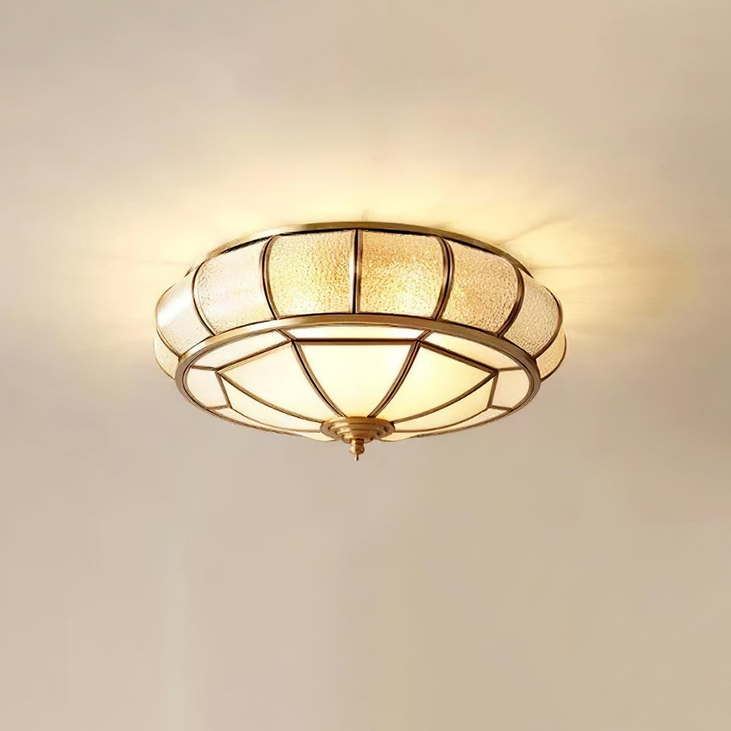 Ronde Glazen Plafondlamp Met Structuur