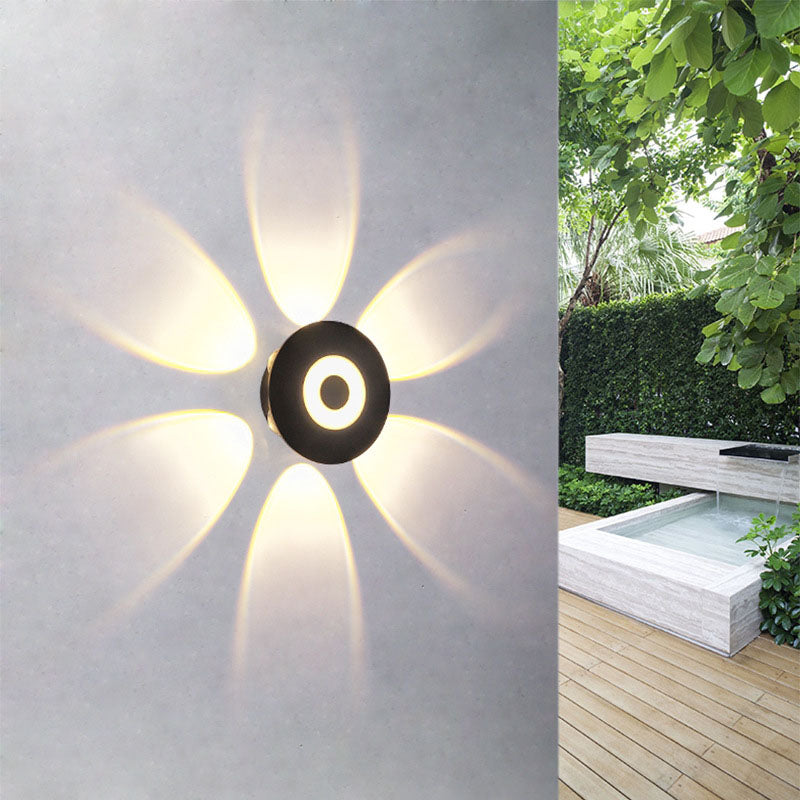 Moderne Scandinavische Ronde Aluminium Led-wandlamp Voor Buitenpatio