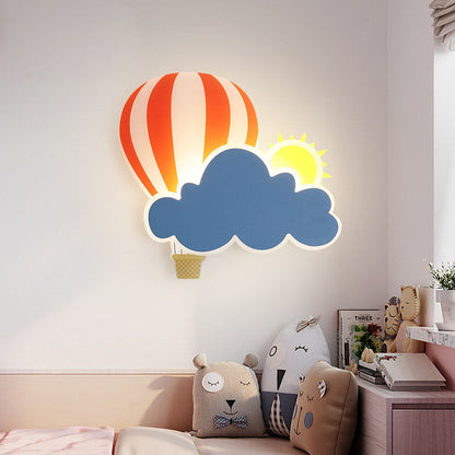 Hedendaagse Creatieve Kinderluchtballonwolken Ijzeren Acryl Led Wandlamp Voor Slaapkamer