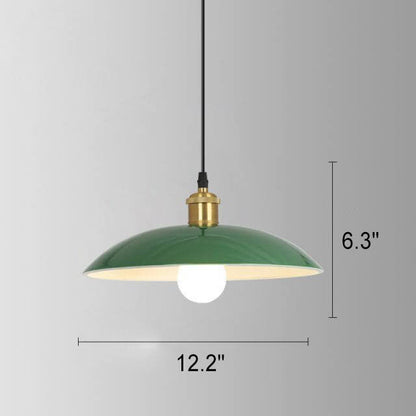 Industriële Vintage Groene Ijzeren Koepel Kegel 1-Lichts Hanglamp