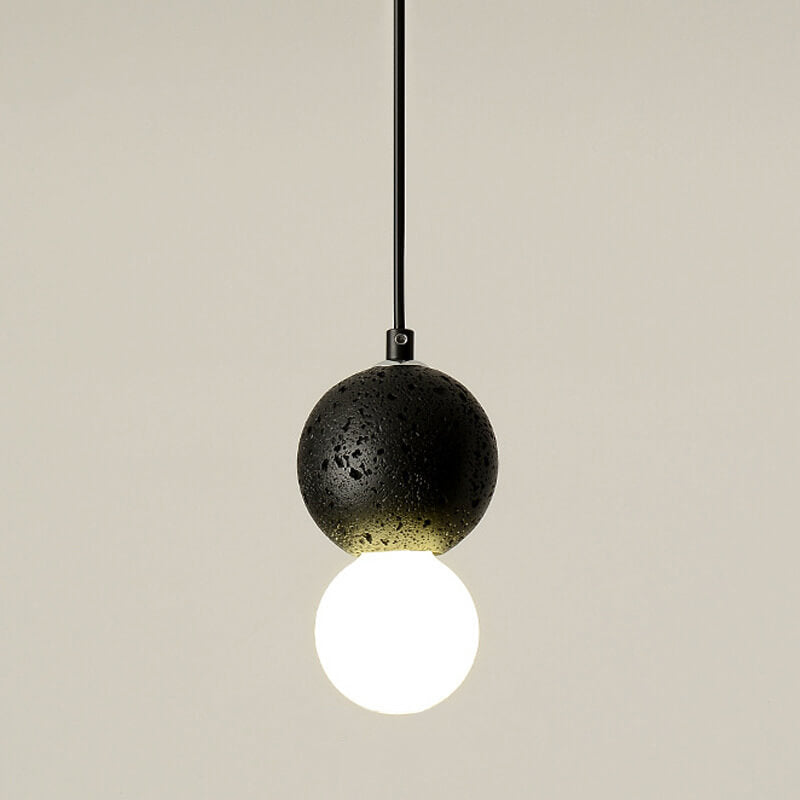 Moderne Scandinavische Orb Terrazzo 1-lichts Hanglamp Voor Slaapkamer