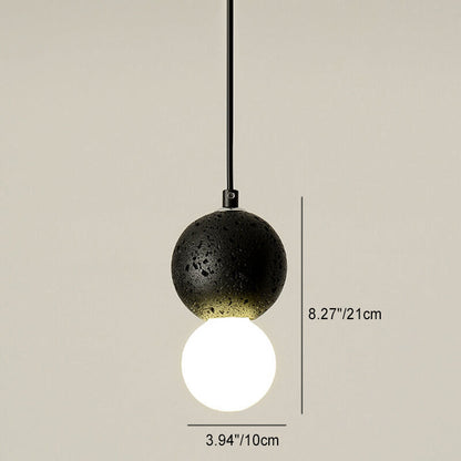 Moderne Scandinavische Orb Terrazzo 1-lichts Hanglamp Voor Slaapkamer