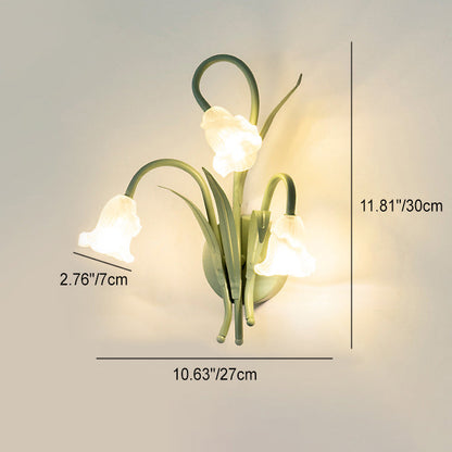 Hedendaagse Creatieve Bloemen Ijzeren Glazen 3/6 Wandlamp Voor Slaapkamer