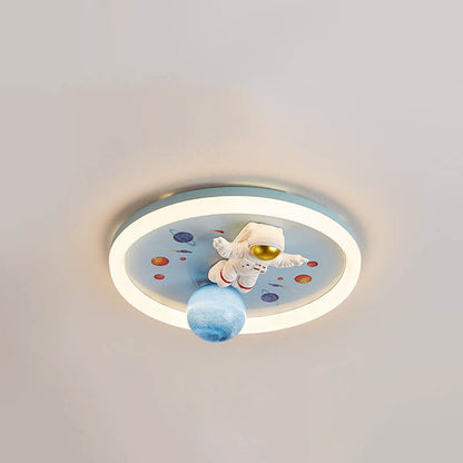 Cartoon Creatieve Ruimte Astronaut Hars LED Plafondlamp