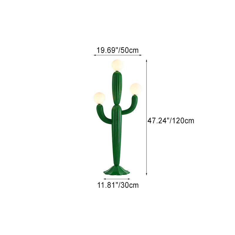 Hedendaagse Creatieve Cactushars Glazen 3-Lichts Staande Vloerlamp Voor Woonkamer