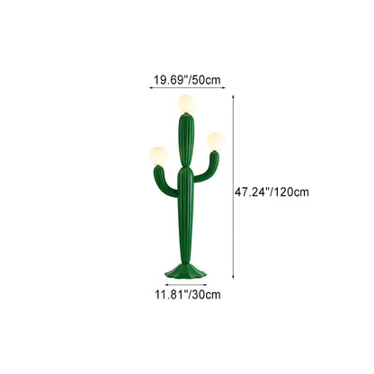 Hedendaagse Creatieve Cactushars Glazen 3-Lichts Staande Vloerlamp Voor Woonkamer