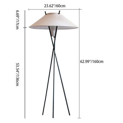 Hedendaagse Eenvoud Semi-Taps Toelopende Stoffen Kap Ijzeren Statief 1-Lichts Staande Vloerlamp Voor Studie