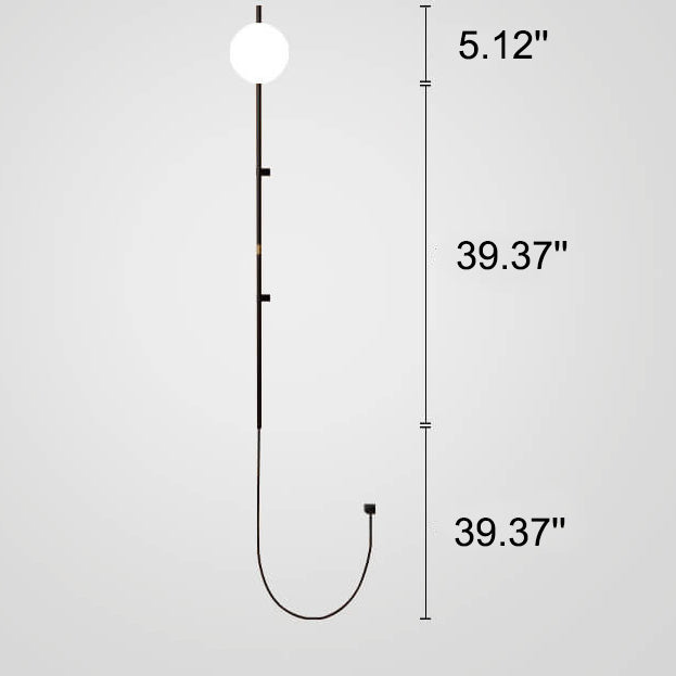 Minimalistische Lange Glazen Bol Met 1 Lichts Wandlamp