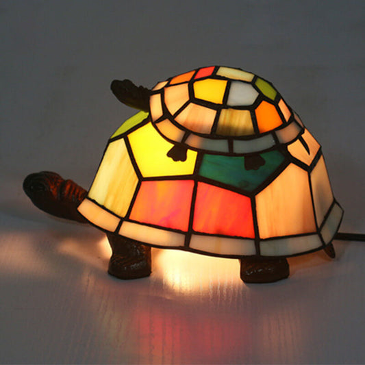 Europese Tiffany Turtle Glas-In-Lood 1-Lichts Nachtlampje Tafellamp