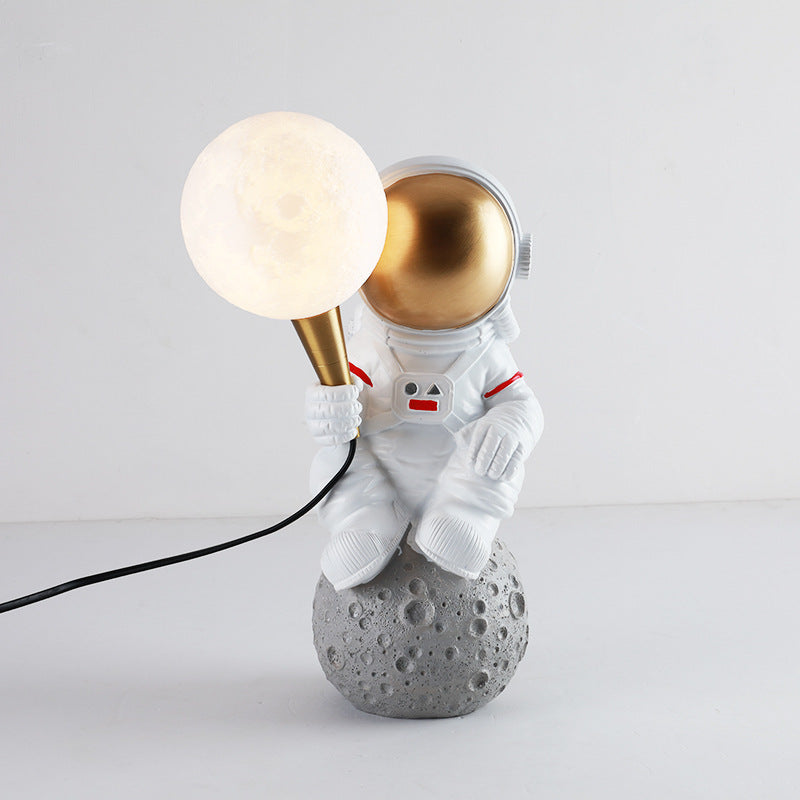 Hedendaagse Creatieve Hars Abs Astronaut 1-Lichts Tafellamp Voor Slaapkamer