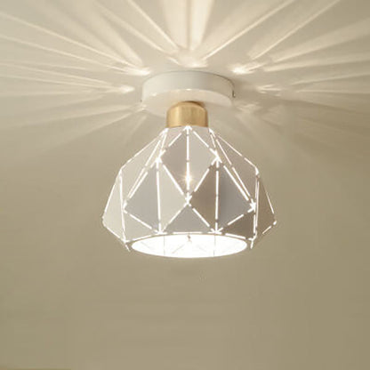 Moderne Creatieve Diamond Dome 1-Lichts Macaron Semi-Inbouw Plafondlamp