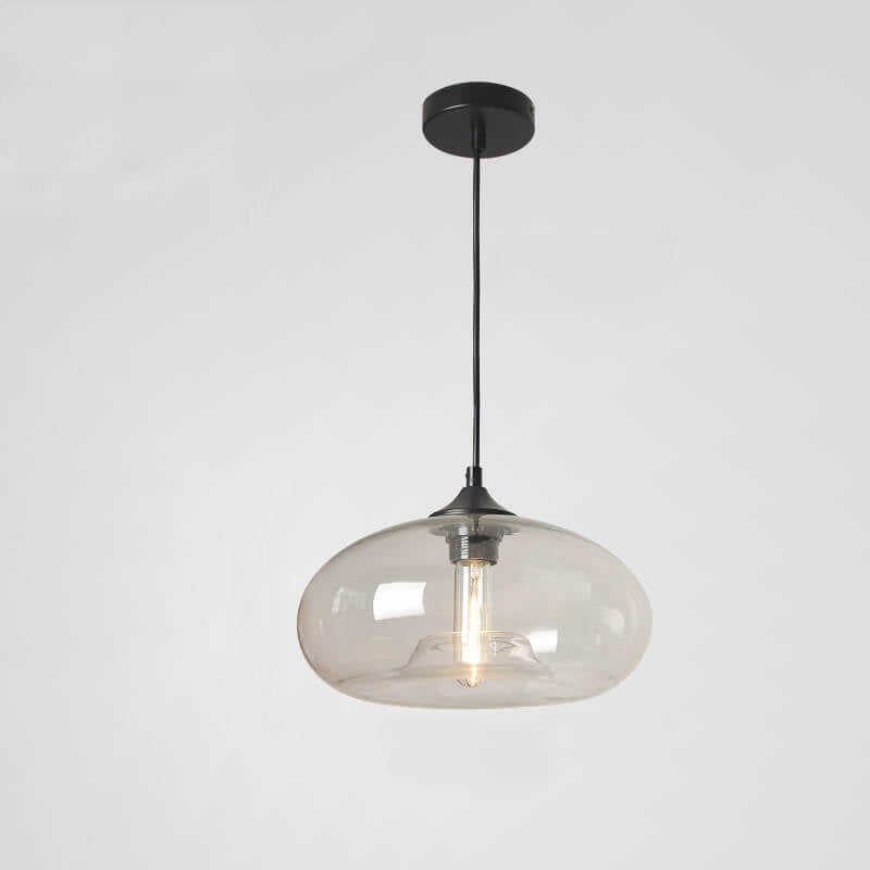 Creatieve Ovale Hanglamp Met 1 Licht Gemaakt Van Gekleurd Glas