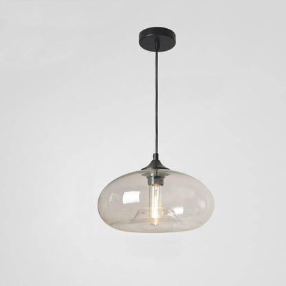 Creatieve Ovale Hanglamp Met 1 Licht Gemaakt Van Gekleurd Glas