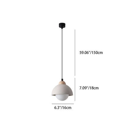 Moderne Scandinavische Cement Dome Glazen Kap 1-Lichts Hanglamp Voor Slaapkamer