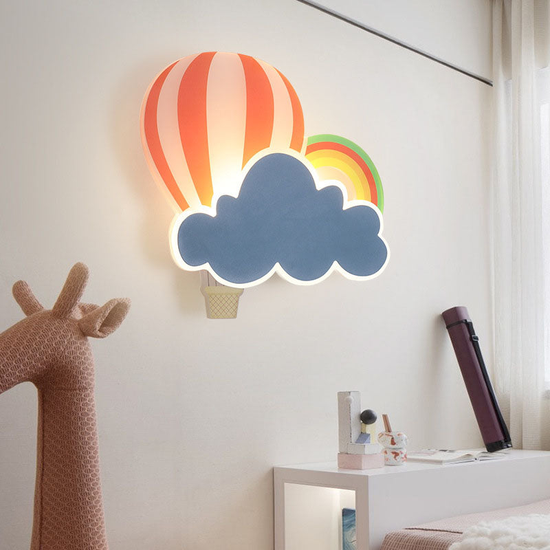 Hedendaagse Creatieve Kinderluchtballonwolken Ijzeren Acryl Led Wandlamp Voor Slaapkamer