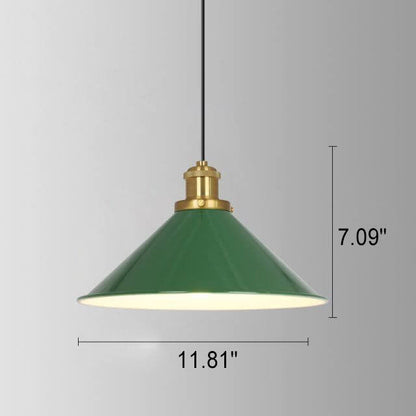 Industriële Vintage Groene Ijzeren Koepel Kegel 1-Lichts Hanglamp