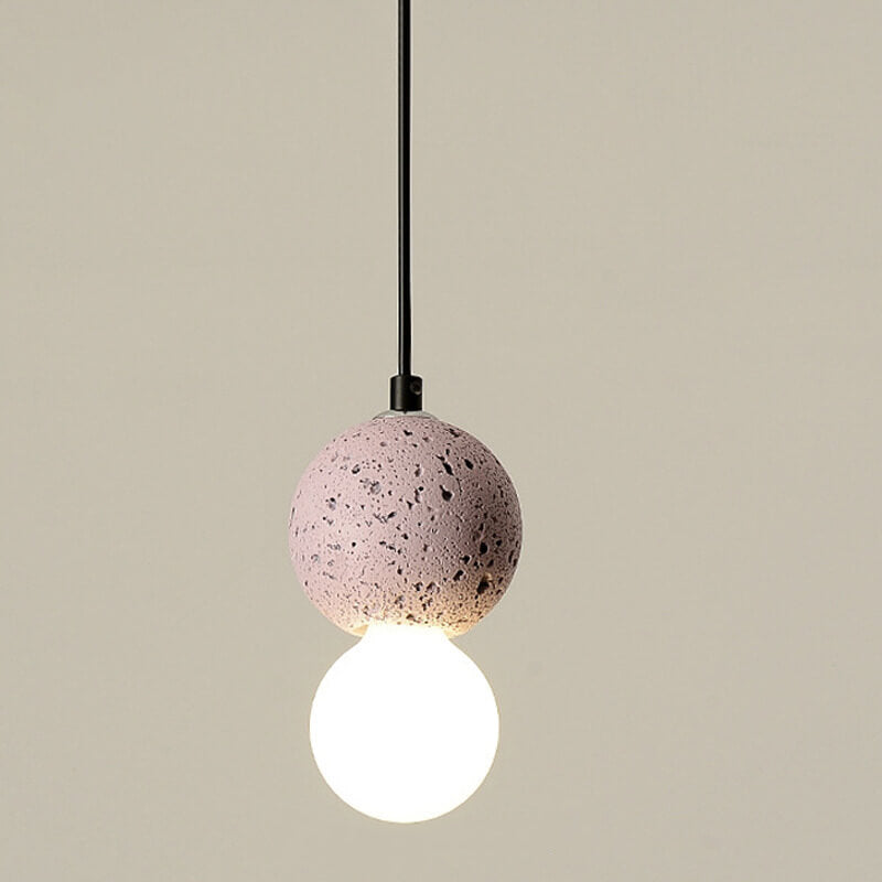 Moderne Scandinavische Orb Terrazzo 1-lichts Hanglamp Voor Slaapkamer