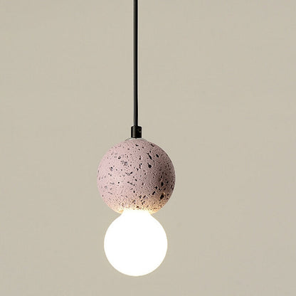 Moderne Scandinavische Orb Terrazzo 1-lichts Hanglamp Voor Slaapkamer