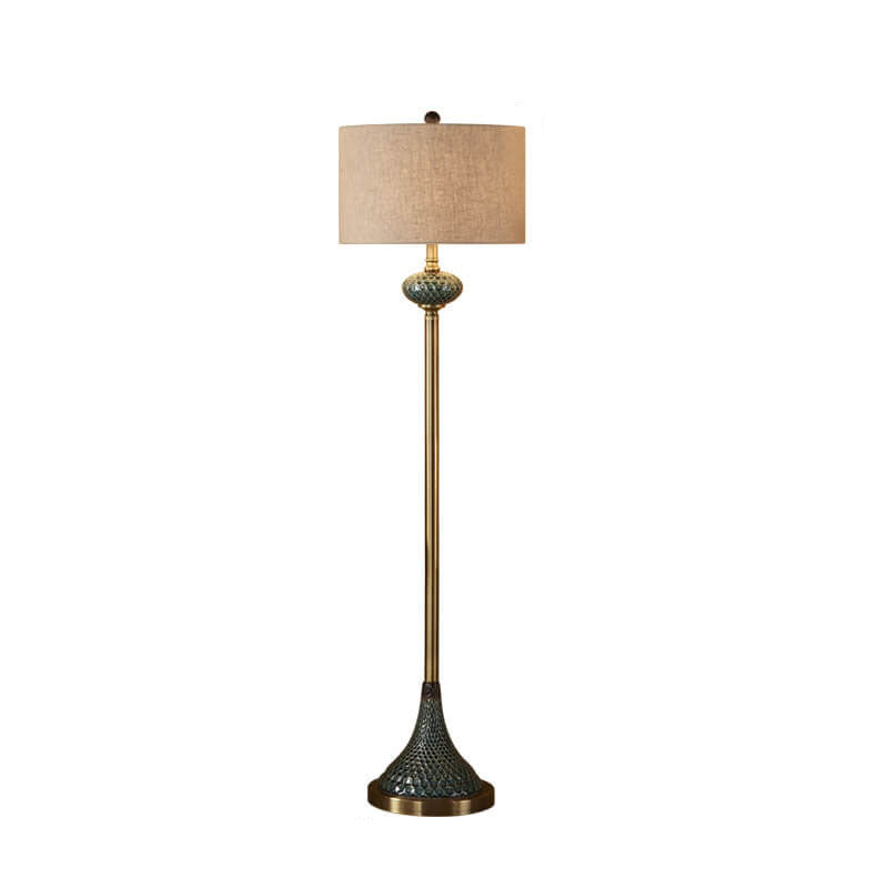 Europees Licht Luxe Met Plaat Keramische Hardware Stoffen 1-lichts Staande Vloerlamp