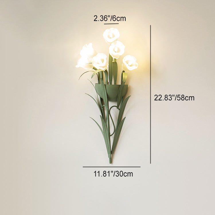 Hedendaagse Creatieve Bloemen Ijzeren Glazen 3/6 Wandlamp Voor Slaapkamer