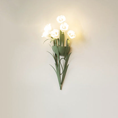 Hedendaagse Creatieve Bloemen Ijzeren Glazen 3/6 Wandlamp Voor Slaapkamer