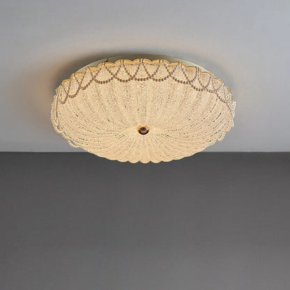 Moderne Art Deco Pompoen Half Ronde Ijzeren Kristal Led Plafondlamp Voor Slaapkamer