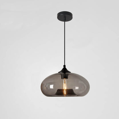 Creatieve Ovale Hanglamp Met 1 Licht Gemaakt Van Gekleurd Glas