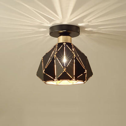 Moderne Creatieve Diamond Dome 1-Lichts Macaron Semi-Inbouw Plafondlamp